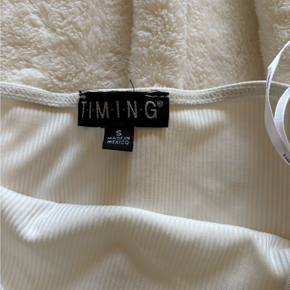 Timing Cream Ribbed Top - Picture 2 of 3